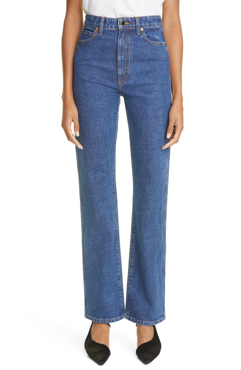 Khaite The Danielle High Waist Straight Leg Jeans, Main, color, 
