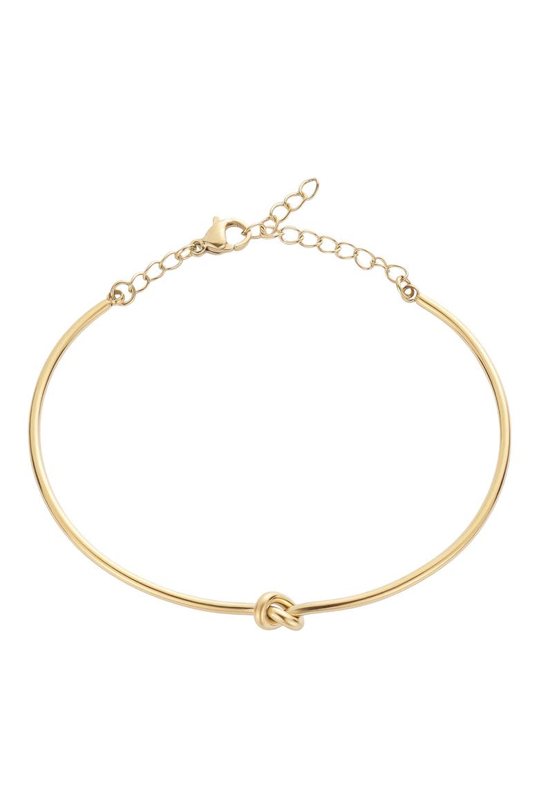 18K Gold Plated Twisted Knot Bracelet, Main, color, GOLD