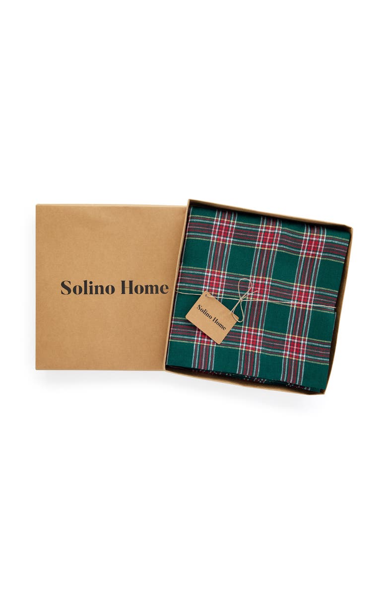 Solino Home Linen Tablecloth - Green Tartan Plaid, Alternate, color, Green