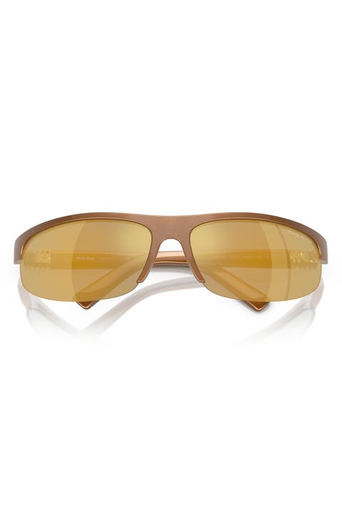 70mm Oversize Oval Semirimless Sunglasses