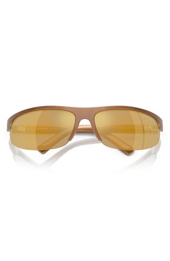 Miu Miu 70mm Oversize Oval Semirimless Sunglasses In Brown