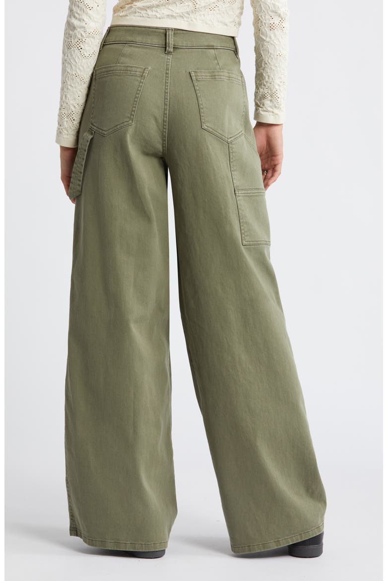 Mid Rise Wide Leg Twill Carpenter Pants, Alternate, color, GREEN LICHEN