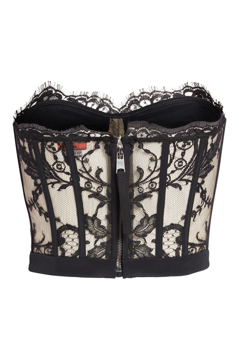 Semisheer Strapless Corset Top, Alternate, color, 1000 BLACK