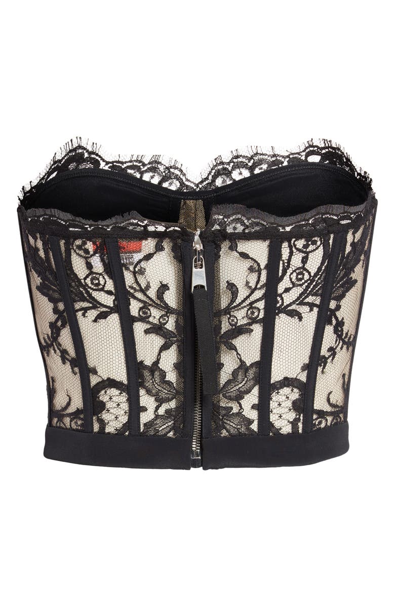 McQueen Semisheer Strapless Corset Top, Alternate, color, 1000 Black