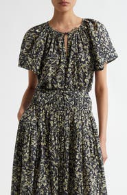 Ulla Johnson Sena Flutter Sleeve Cotton Blend Top