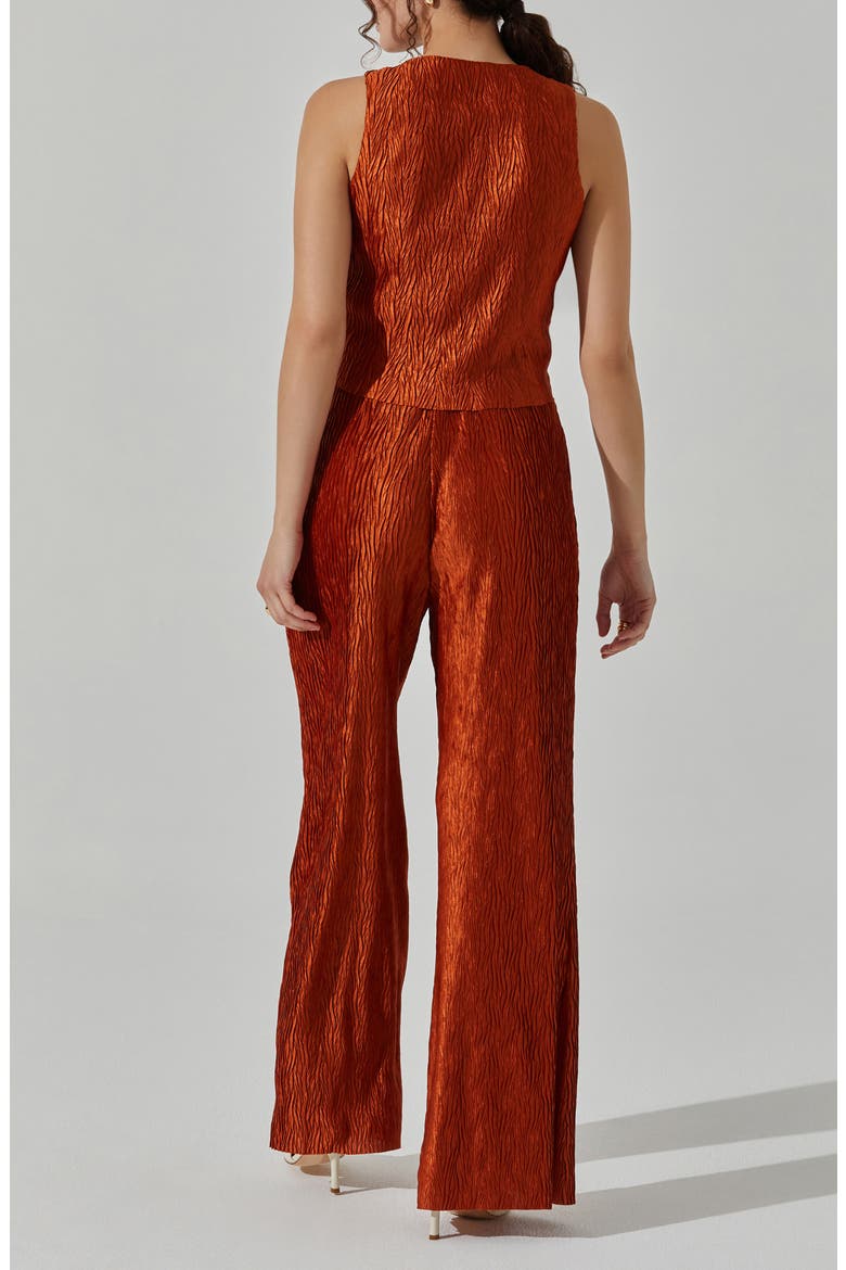 Plissé Wide Leg Pants, Alternate, color, RUST