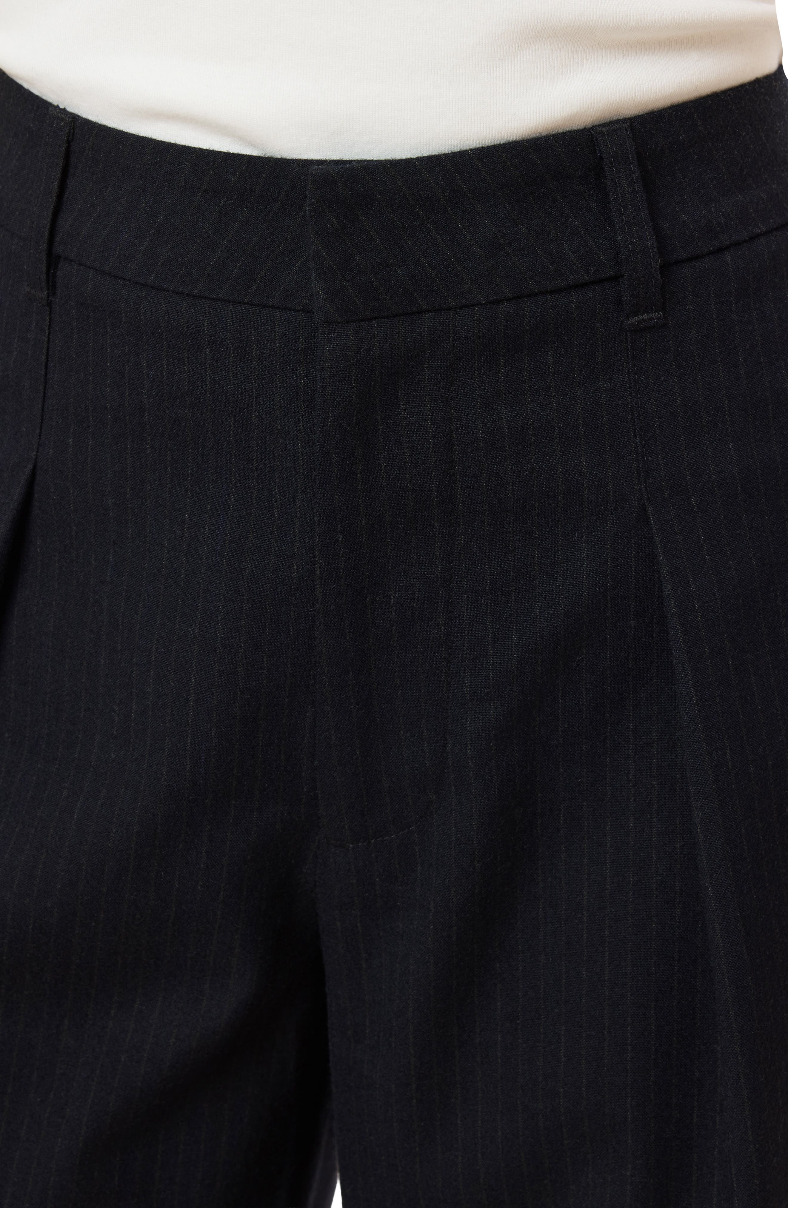 Pinstripe Barrel Leg Pants