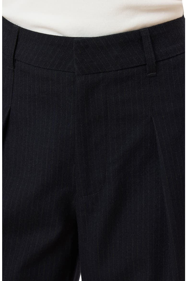 Pinstripe Barrel Leg Pants, Main, color, BLACK NIGHT PINSTRIPE