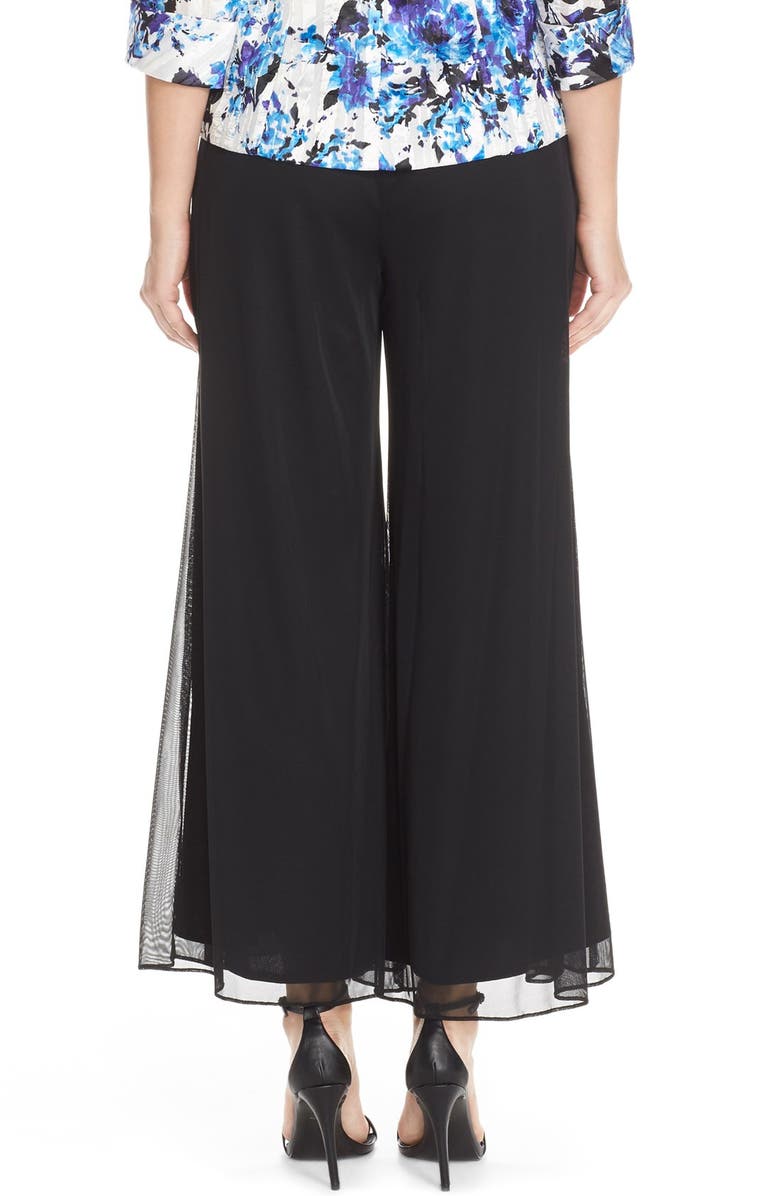 Alex Evenings Wide Leg Mesh Pants, Alternate, color, Black