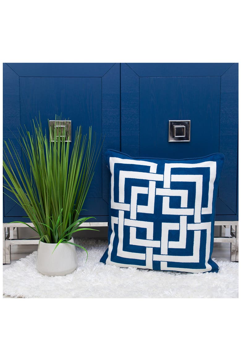 Abalia Throw Pillow, Alternate, color, BLUE