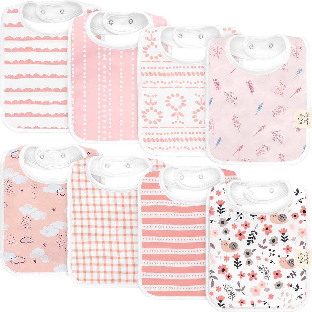 Keababies 8-pack Coast Drool Bibs In Sweet Charm