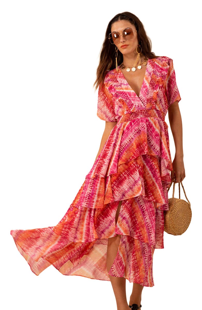 Hale Bob Caroline Chiffon Dress, Alternate, color, 