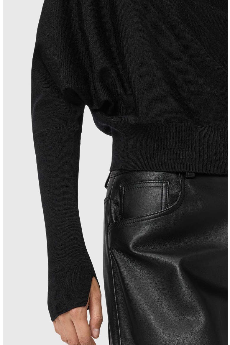 Ridley Dolman Sleeve Crop Sweater, Alternate, color, BLACK