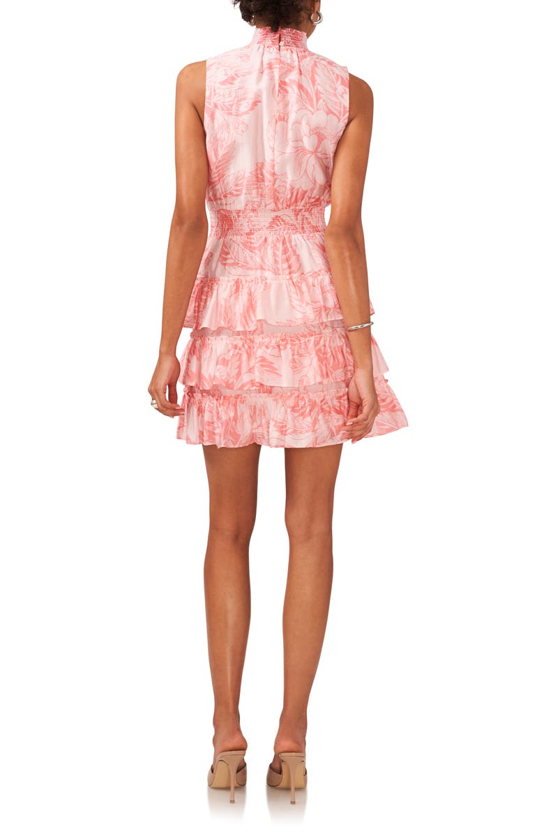 1.STATE Floral Smocked Mock Neck Tiered Dress, Alternate, color, 