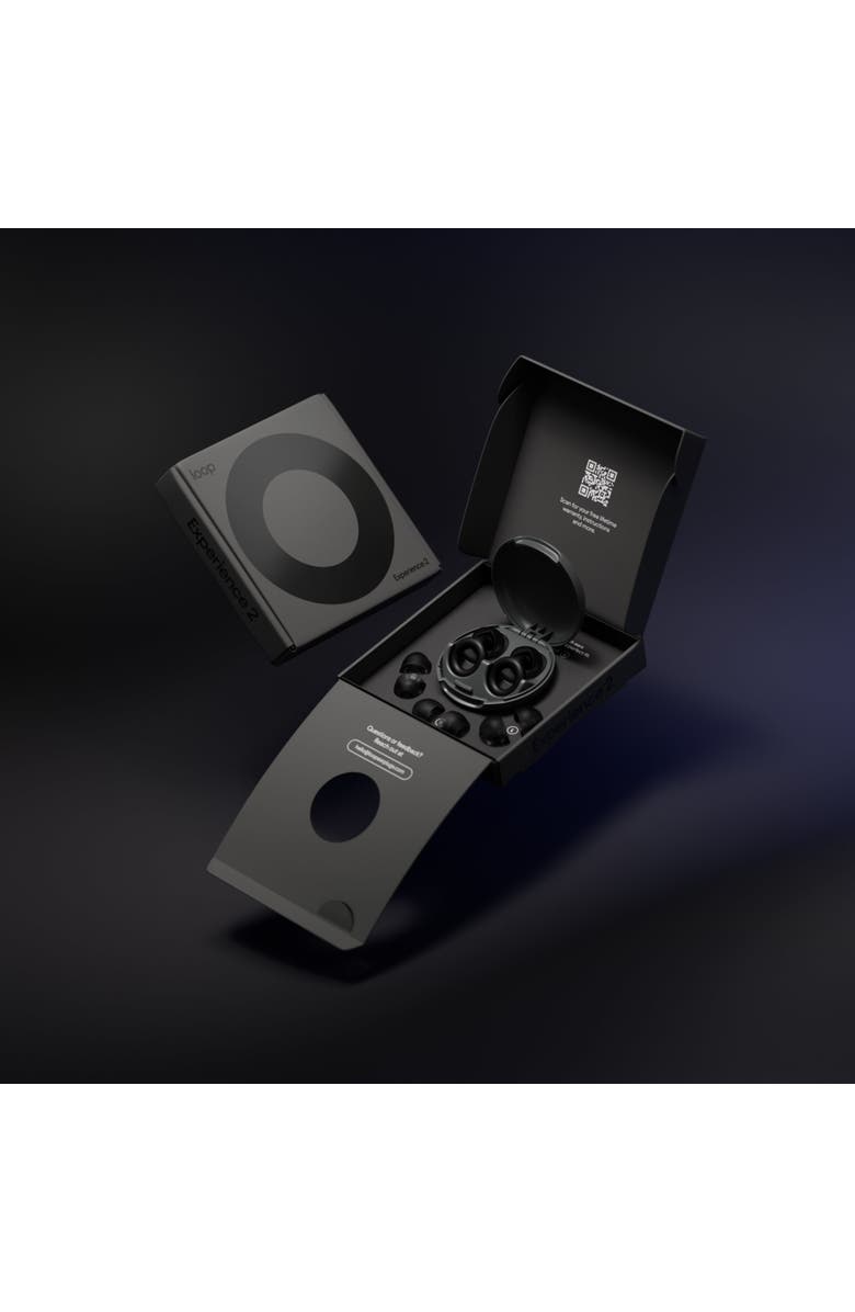 LOOP Experience 2 Earplugs Stylish Hearing Protection for Concerts & Festivals, Alternate, color, Black