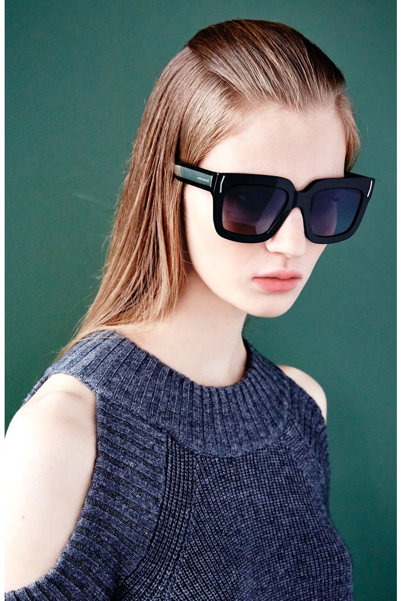 53mm Sunglasses, Alternate, color, BLACK/ GREY