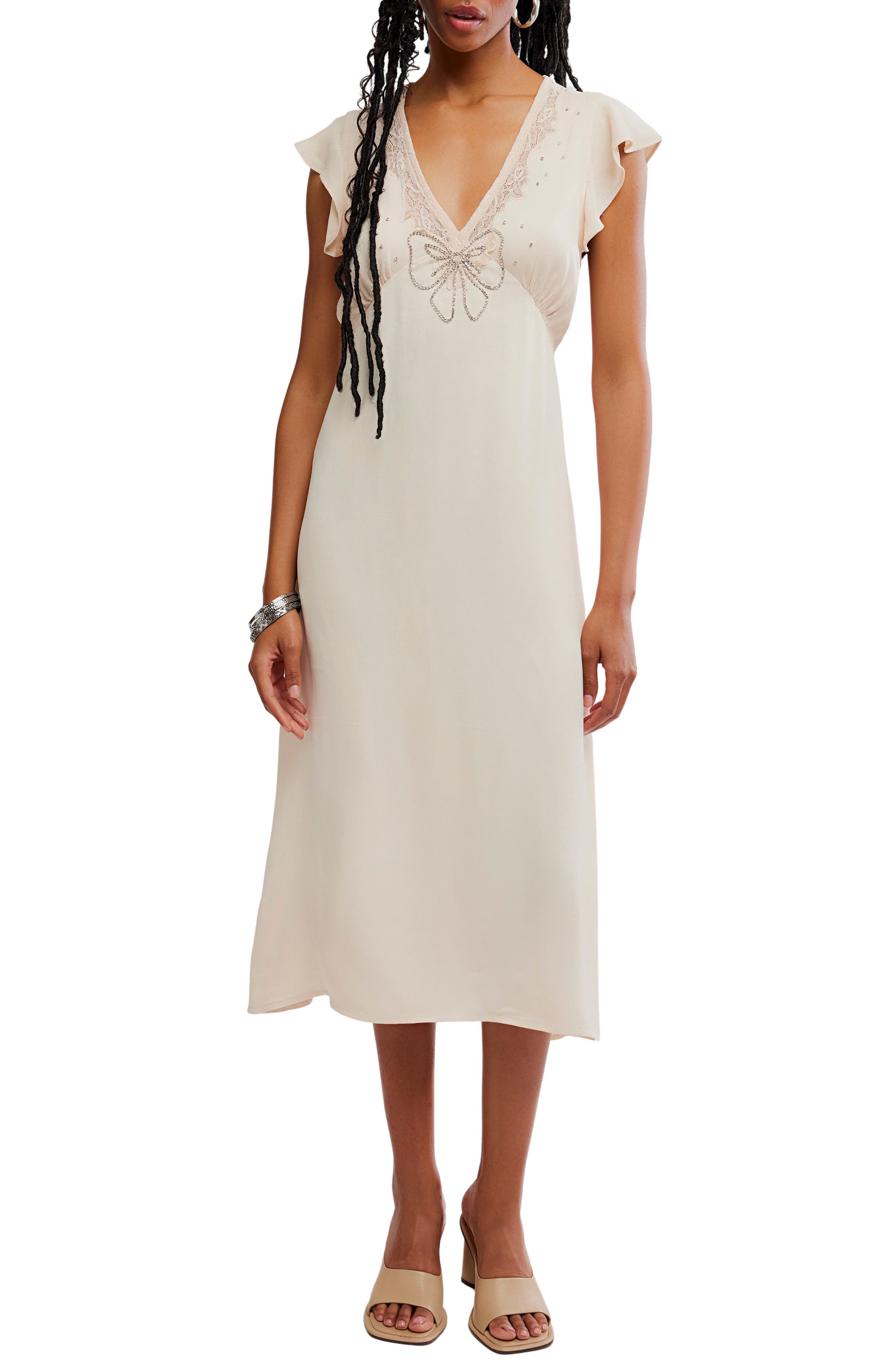Free People Tied with Joy Midi Slipdress