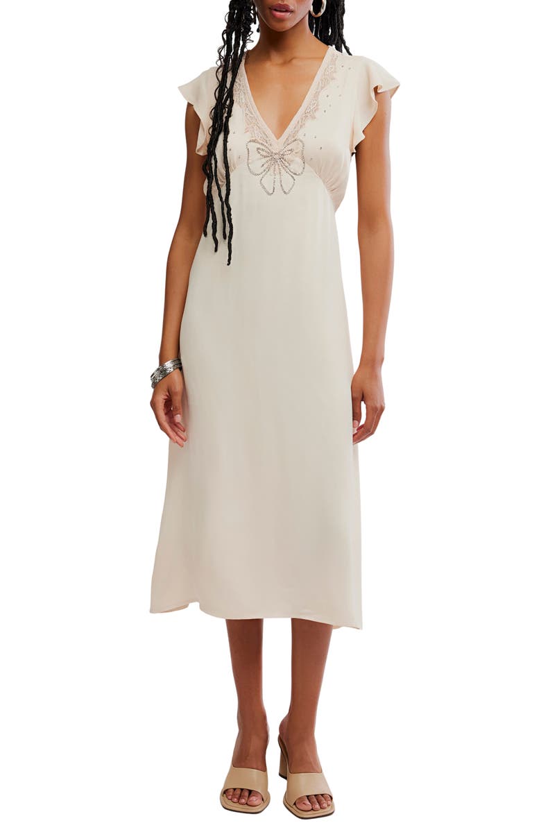 Free People Tied with Joy Midi Slipdress, Main, color, Pastel Rose Tan
