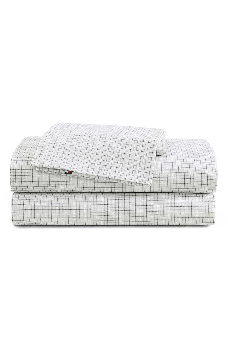 Tommy Hilfiger New England Plaid Cotton Percale Sheet Set, Main, color, Beige