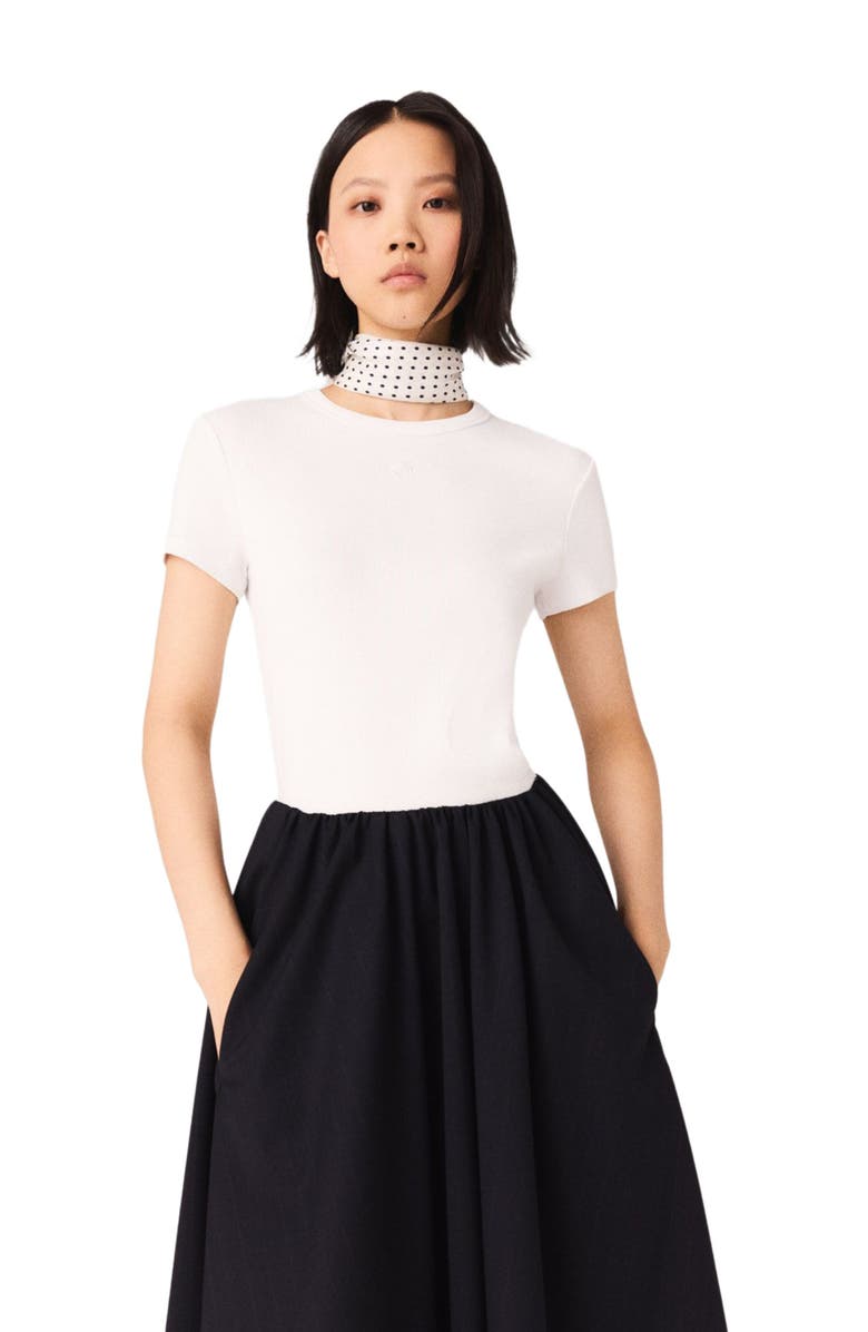 maje Cotton T-shirt, Alternate, color, White