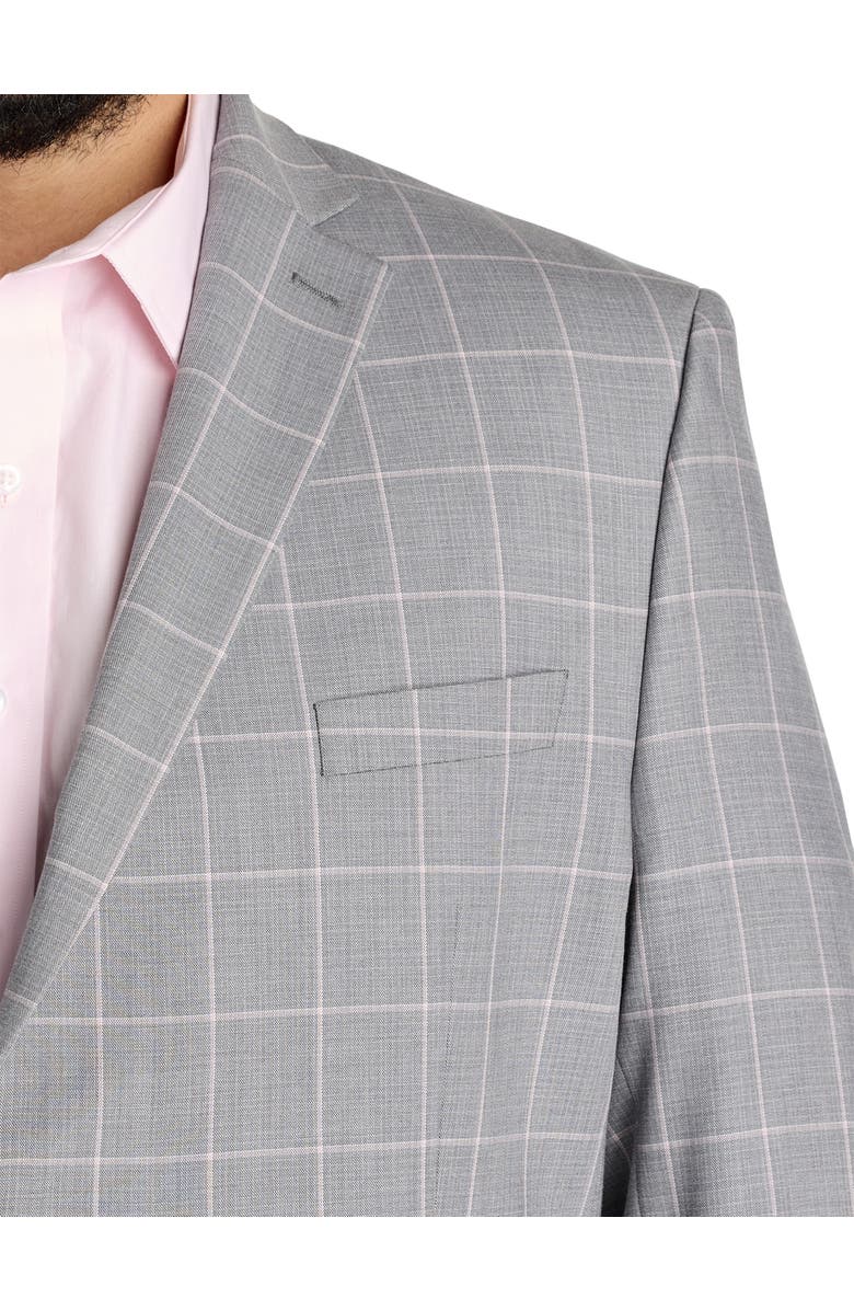 Michael Kors Big & Tall Windowpane Suit Jacket, Alternate, color, Grey