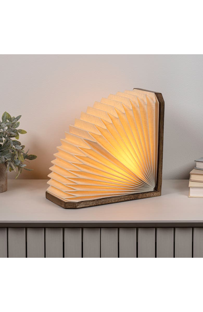 JONATHAN Y Darla Modern Art Deco Paper Half Pleated Fan LED Table Lamp, Natural, Alternate, color, Natural -10.6"