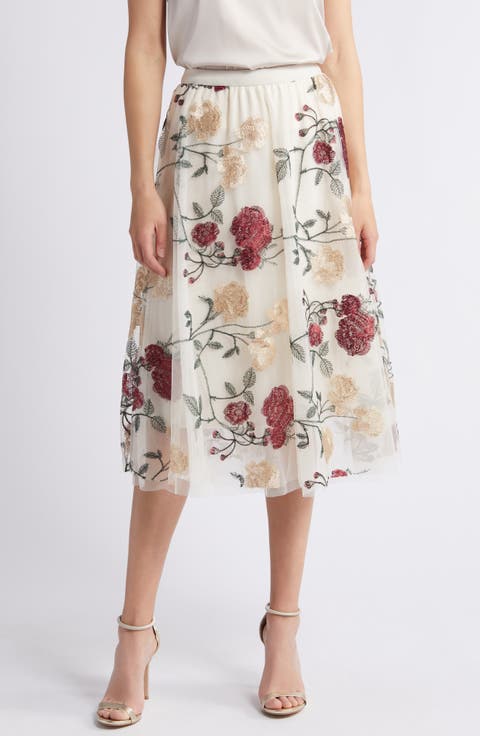 Virginia Floral Midi Skirt