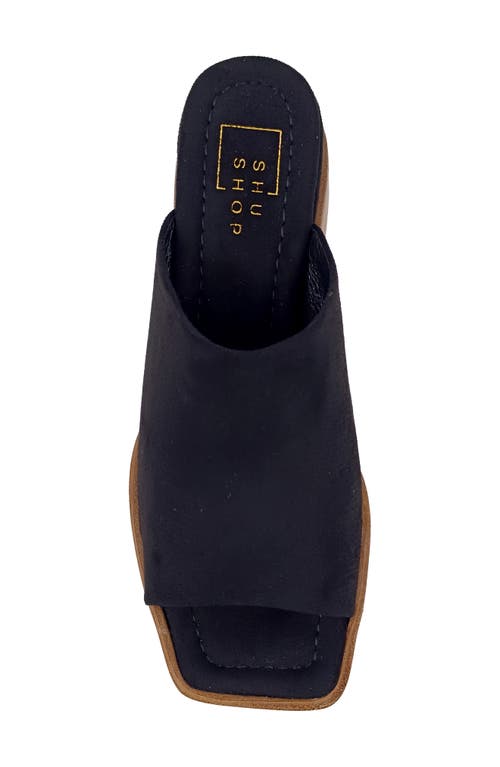 Shushop Karlie Platform Slide Sandal In Black