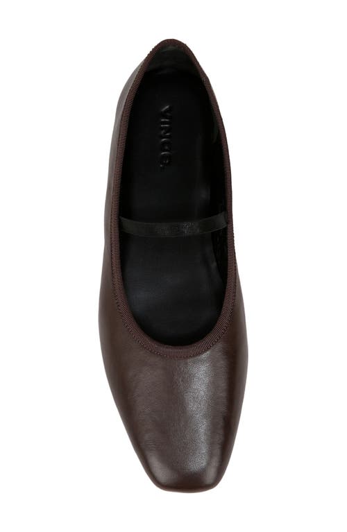Vince Vivian Leather Mary Jane Ballerina Flats In Brown