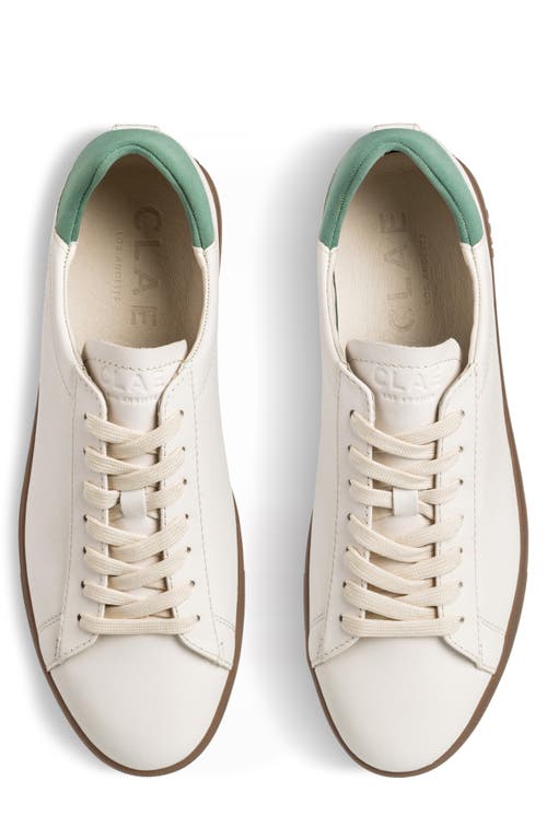 Clae Bradley Low Top Sneaker In Offwhite Basil Dark Gum