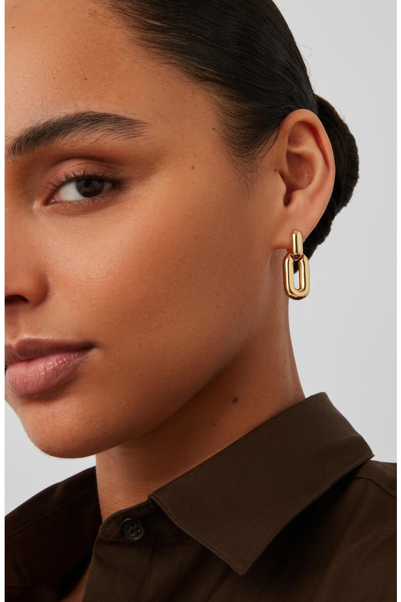 Puffy Detachable Link Earrings, Alternate, color, HIGH POLISH GOLD