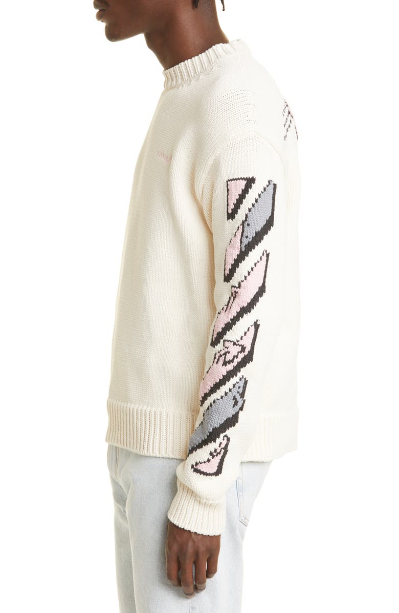 Off-White Men's Graffiti Puppets Cotton Blend Sweater, Alternate, color, 