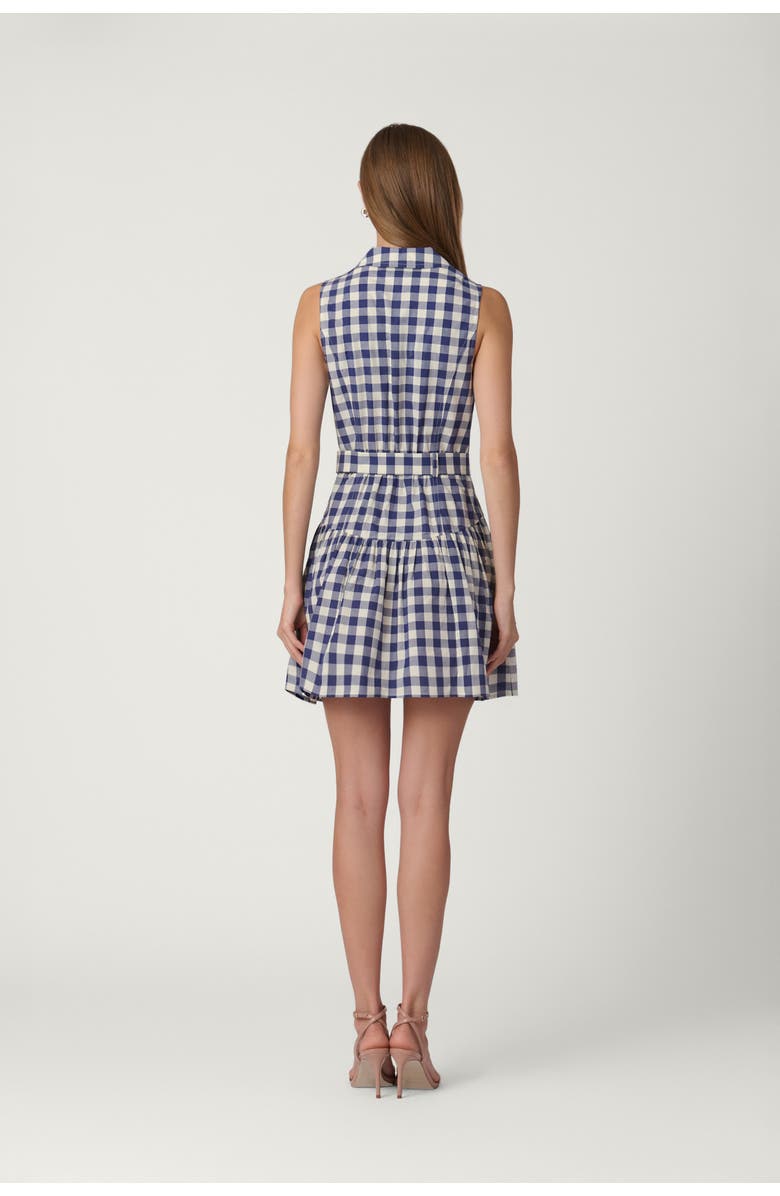 Shoshanna Gingham Natalia Dress, Alternate, color, Navy/Optic