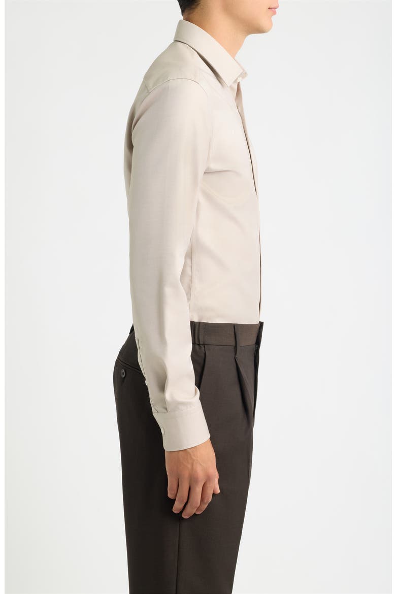 Hank Slim Fit Long Sleeve Cotton Shirt, Alternate, color, MEDIUM BEIGE
