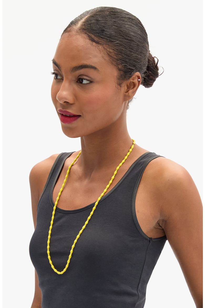 Enamel Barrel Chain Necklace, Alternate, color, YELLOW