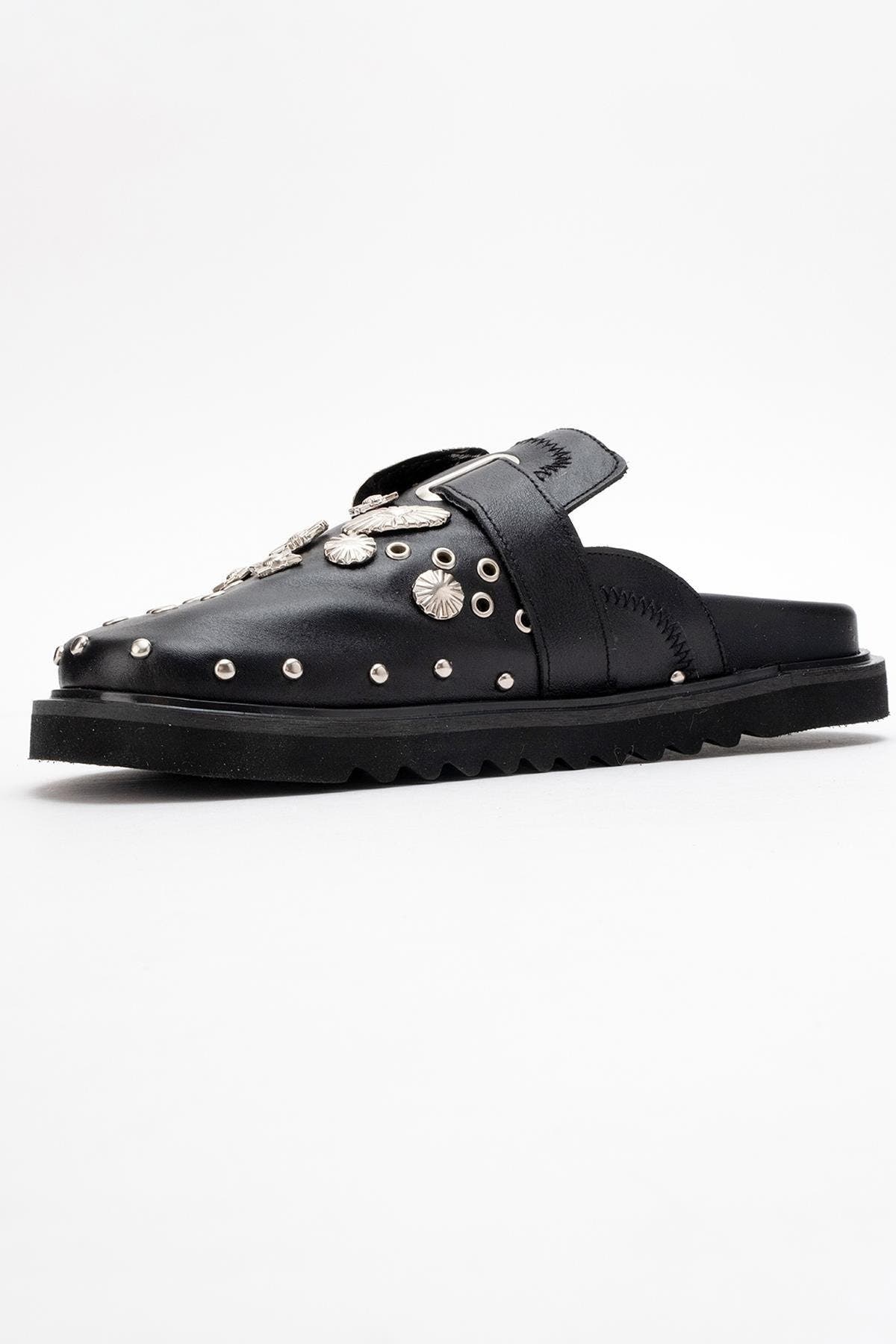 Forever & Always Shoes Maril Leather Buckle Sandal, Alternate, color, Black Leather