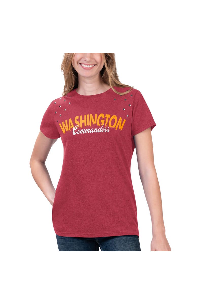 G-III 4HER BY CARL BANKS Women's G-III 4Her by Carl Banks Heathered Burgundy Washington Commanders Main Game T-Shirt, Main, color, 