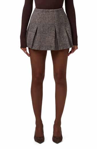 Naked Wardrobe Glen Plaid Pleated Miniskirt