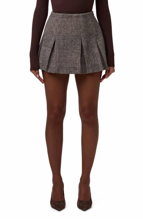 Naked Wardrobe Glen Plaid Pleated Miniskirt