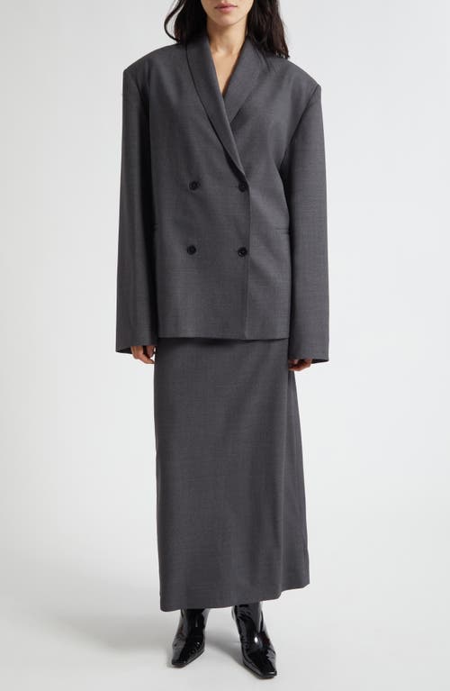 Loulou De Saison Sancia Double Breasted Stretch Virgin Wool Blazer In Gray