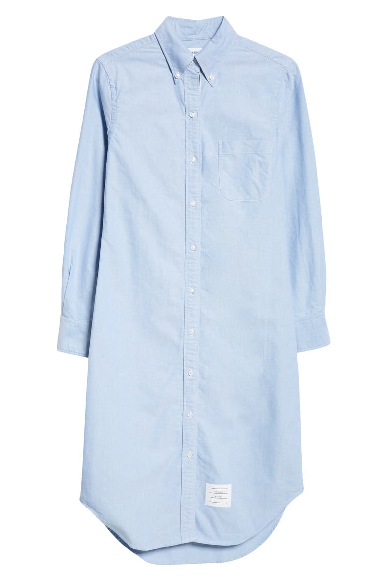 Knee Length Button-Down Point Collar Shirt, Alternate, color, LIGHT BLUE