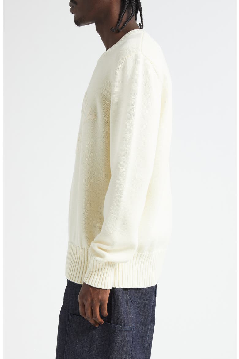 Embroidered Logo Crewneck Sweater, Alternate, color, ECRU