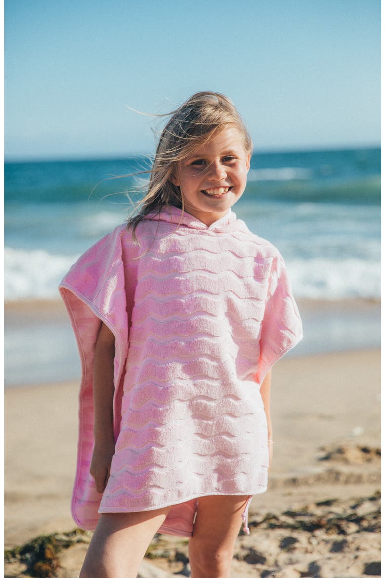 Kids' El Ray Hooded Cover-Up Poncho, Alternate, color, FAIRY TALE PINK