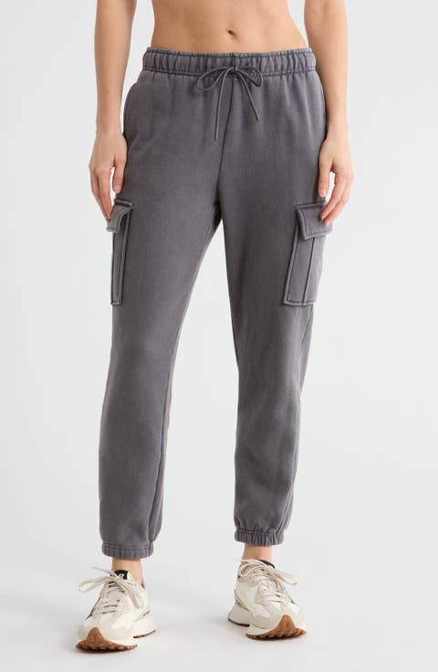 Washed Fleece City Chic Cargo Pants