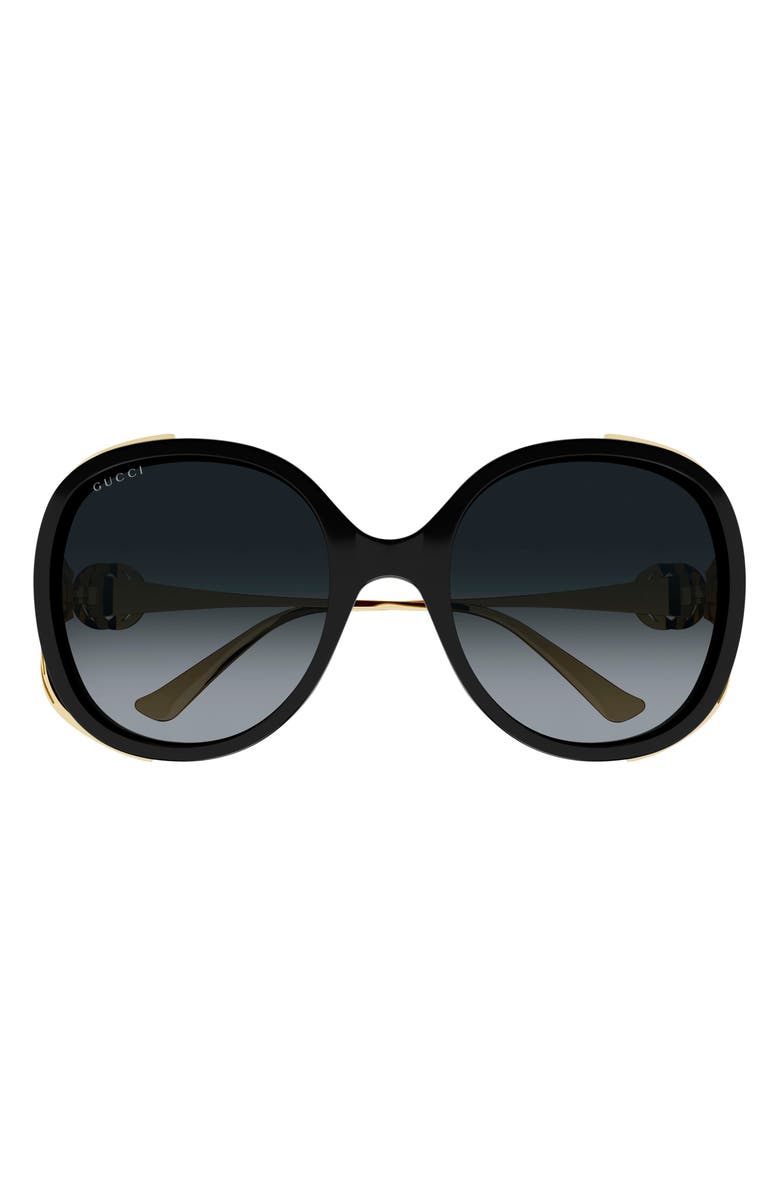Gucci 56mm Gradient Oval Sunglasses, Main, color, 