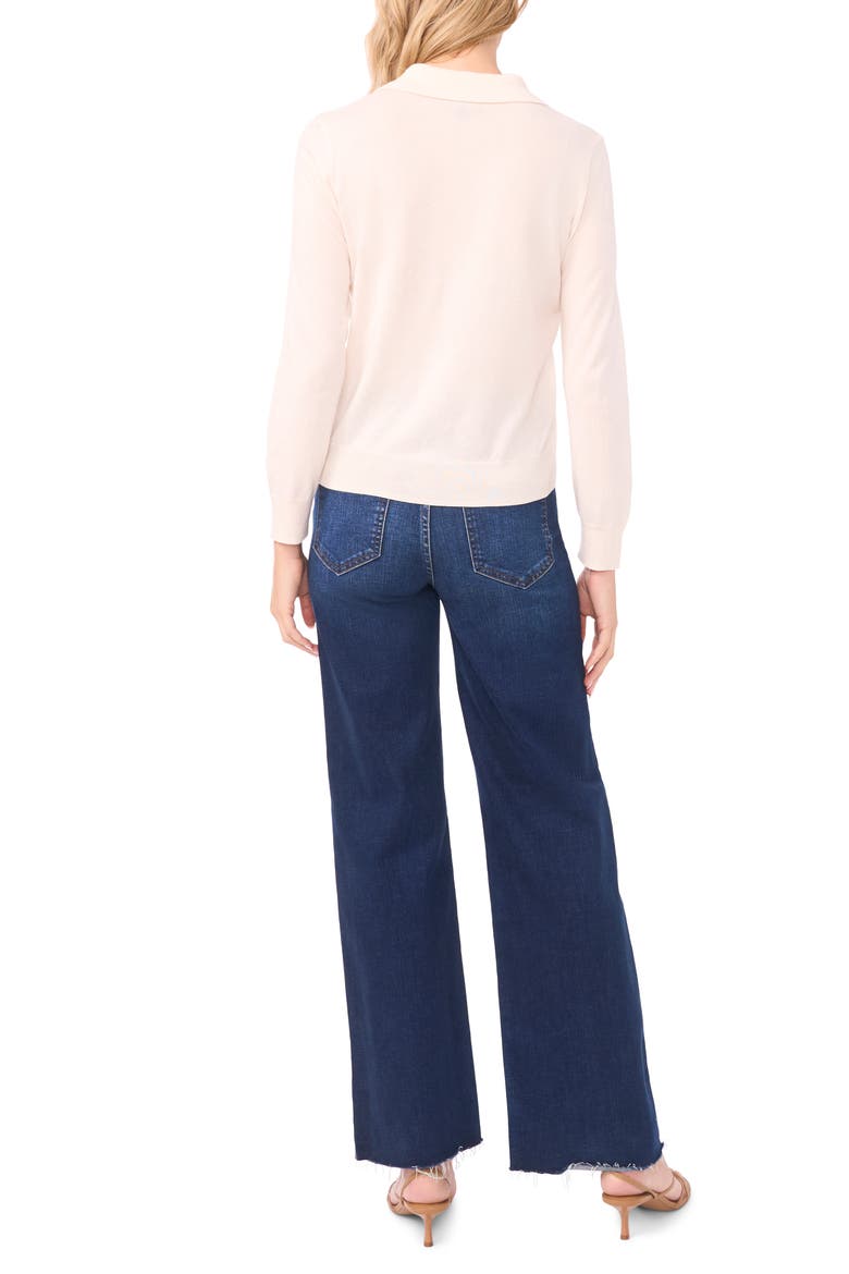 Collared Cotton Blend Cardigan, Alternate, color, JET STREAM