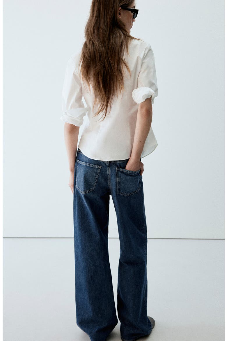 Rhinestone Mid Rise Wide Leg Jeans, Alternate, color, DARK BLUE