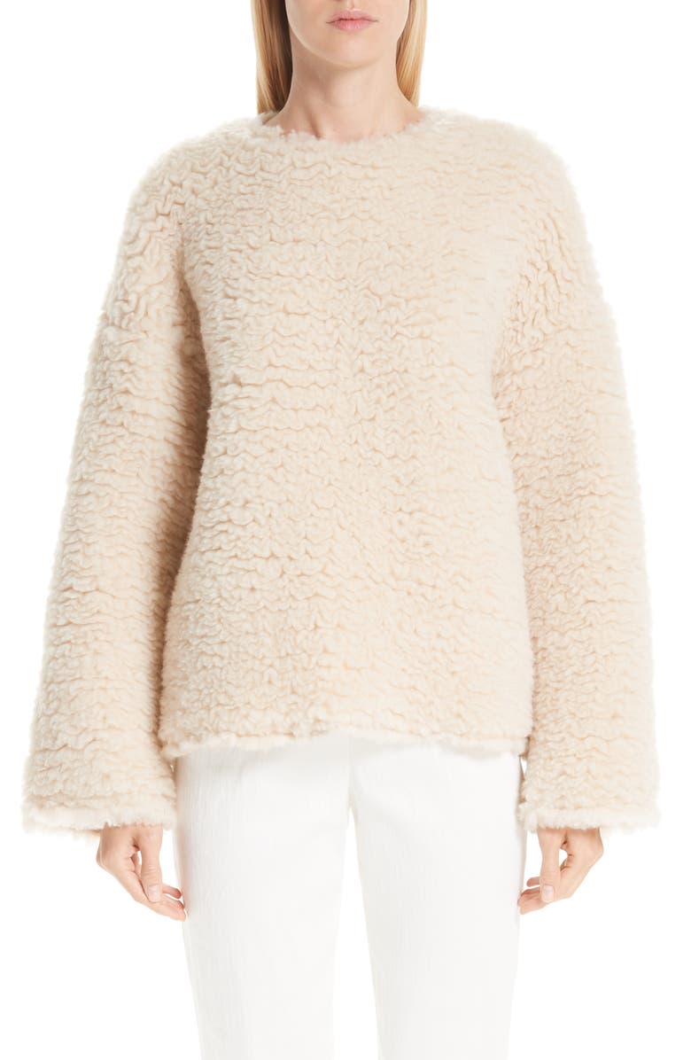 Mansur Gavriel Fuzzy Cashmere & Silk Sweater, Main, color,