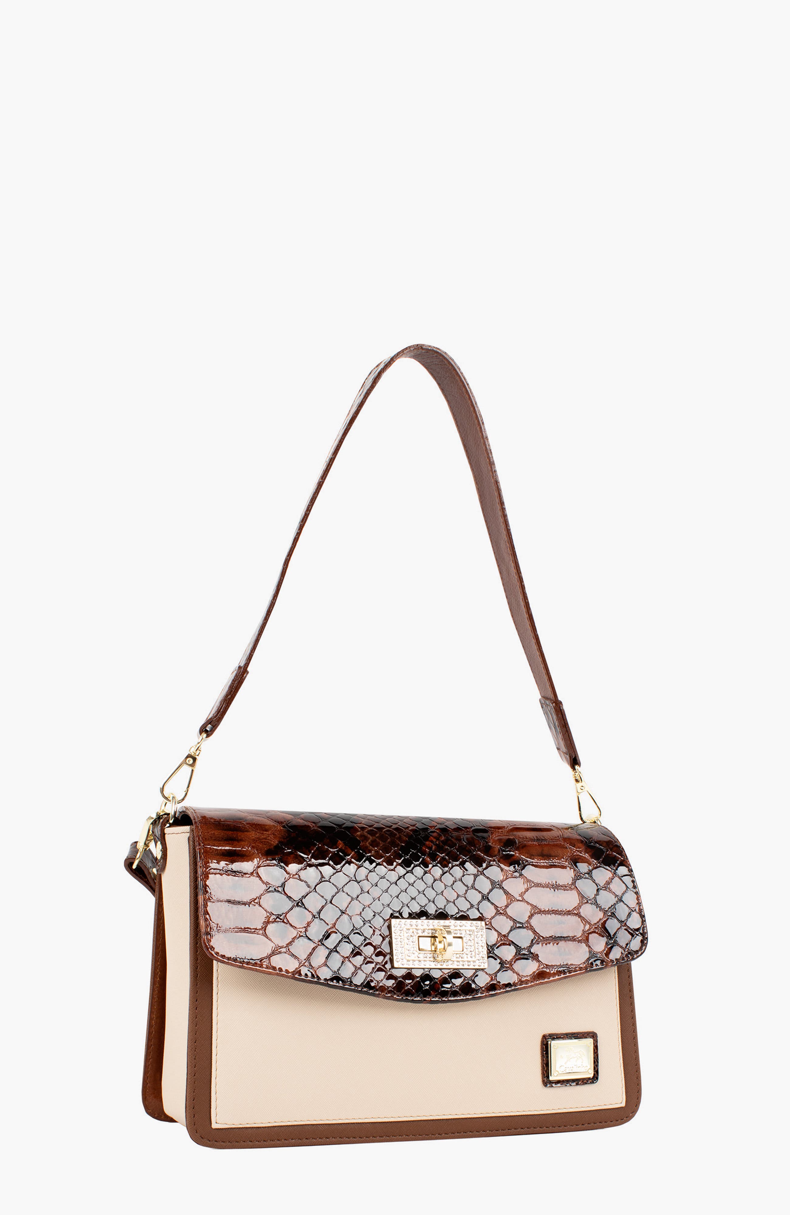Cherry Blossom Handbag 529, Alternate, color, Camel Brown / Beige