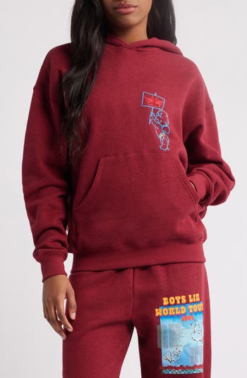 Boys 2024 Lie women’s broken record crop hoodie One size red